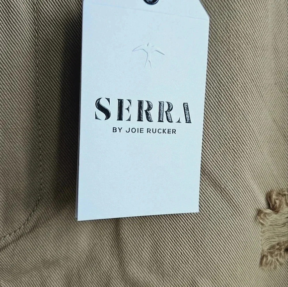 Sierra by Joie Rucker Distressed Bermuda Shorts Khaki Sahara Brown size XL 29 - Picture 2 of 8